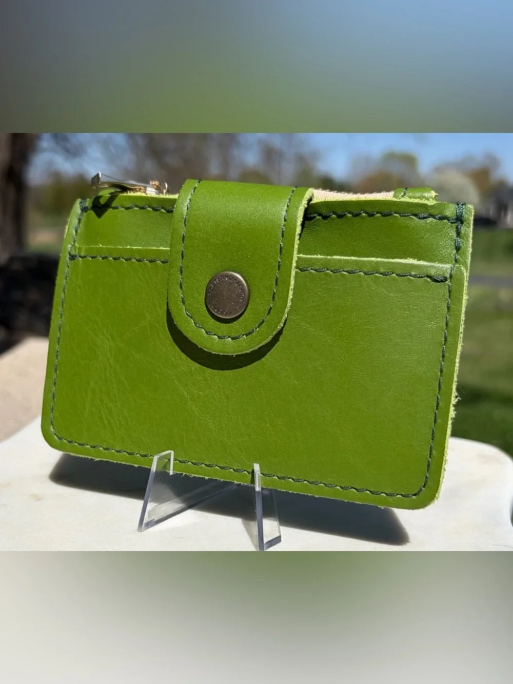 Sabrina Wallet Portland Leather Apple Green NWOT
